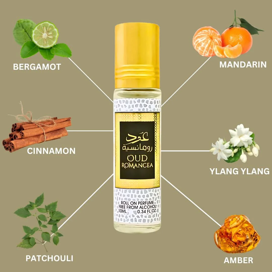 Oud Romancea Roll-On Perfume Oil 10ML by Ard Al Zaafaran - Image 4